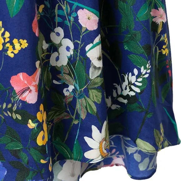 Zara Blue Floral Flutter Sleeved Dress - Picture 4 of 4